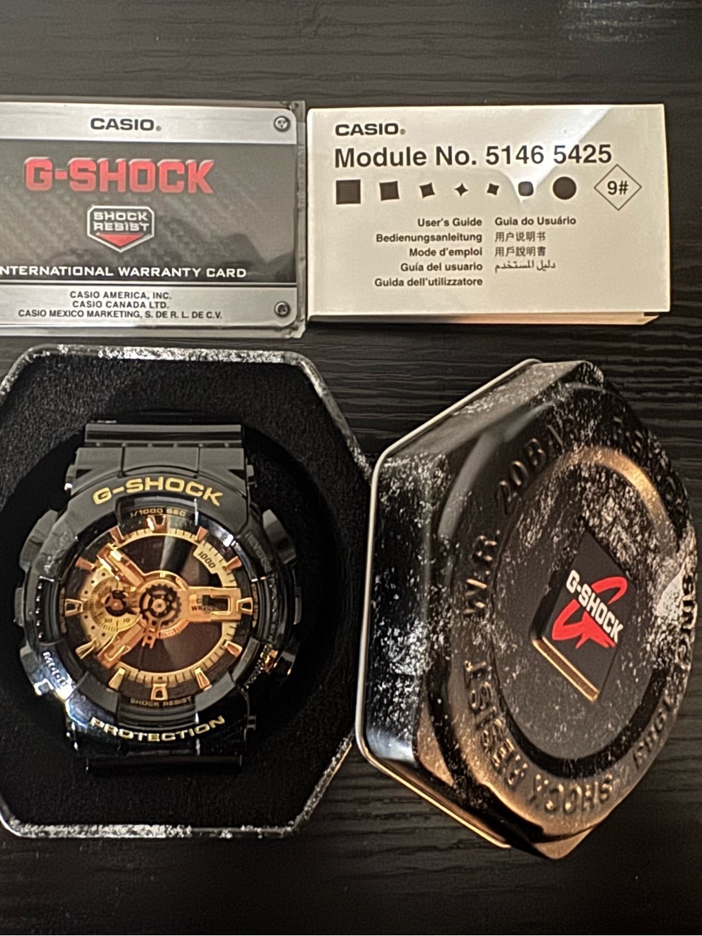 Casio G-Shock Men's Black and Gold Analog-Digital Sport Watch